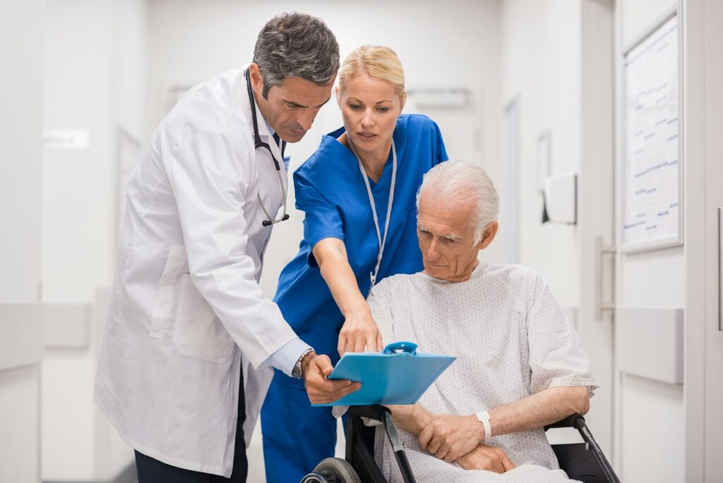 Medical staff with patient