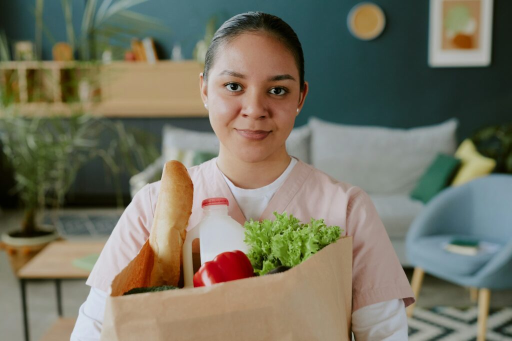 Nurse Holding Healthy Food